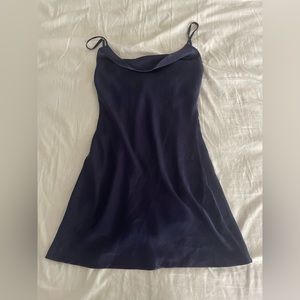 Alter’d State Navy Silk Cowl Neck Dress - Size XS